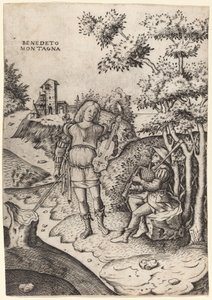 Apollo und Marsyas von Benedetto Montagna