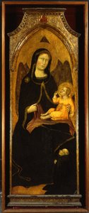 Madonna mit Kind und Stifter, Tafel vom Hochaltar der SS. Domenico e Giacomo, Bevagna, 1416