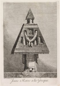 Maskerade à la Grecque: Junger Mönch à la Grecque (Tafel 9) von Benigno Bossi