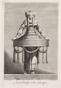 Maskerade à la Grecque: Priesterin à la Grecque (Tafel 8)