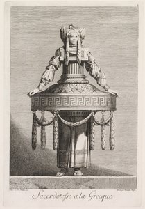 Maskerade à la Grecque: Priesterin à la Grecque, Tafel 8, 1771