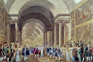 Der Zug von Napoleon und Marie Louise durch die Grande Galerie du Louvre, 2. April von Benjamin (after) Zix