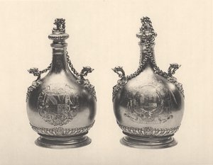 Paar William III Pilgerflaschen, ca. 1690