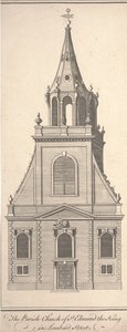 Die Pfarrkirche St. Edmund the King in der Lombard Street, ca. 1750