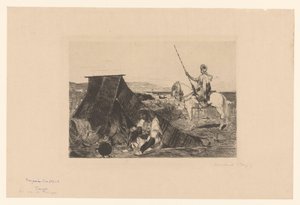 Landschaft mit Zelt und Reiter von Benjamin  Constant