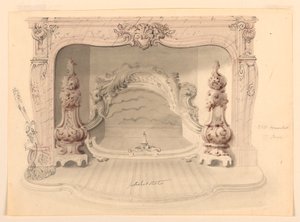 Zeichnung, Gusseiserner Rost, ca. 1840