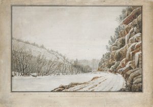 Blick auf die neue Chaussee am Rande der Juniata, mit einer Fernsicht, 1820