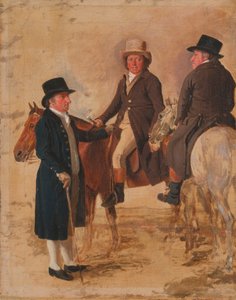 John Hilton, Richter der Rennbahn in Newmarket; John Fuller, Sekretär der Rennbahn; und John Stevens, ein Trainer von Benjamin Marshall