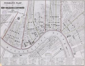 Normans Plan von New Orleans und Umgebung von Benjamin Moore Norman