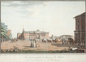 Ansicht des Michael-Palastes und des Connetable-Platzes in St. Petersburg, 1800 von Benjamin Paterssen