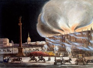 Brand im Winterpalast im Dezember 1837, 1838 von Benjamin Richard Green