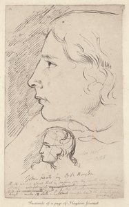 Skizze des englischen Dichters John Keats aus dem Tagebuch des englischen Künstlers Benjamin Haydon (Lithografie) von Benjamin Robert (after) Haydon