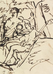 Figurenstudie eines liegenden Soldaten