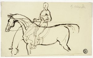 Skizze von Pferd und Reiter von Benjamin Robert Haydon