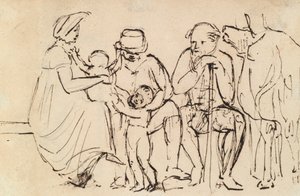 Studie von sitzenden Figuren