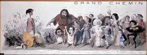 Der große Weg der Nachwelt: Darstellung von Tragödie und Komödie - Lithographie von Benjamin Roubaud, Maison de Balzac, Paris