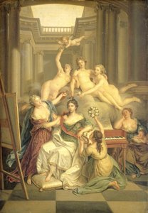 Frederika Sophia Wilhelmina von Preußen (1751-1820). Frau von Prinz Willem V, im Tempel der Künste