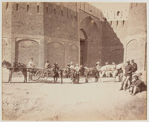 Durani-Tor, Heyland-Karren und Packesel, die verschiedenen Arten von Packsätteln zeigend, Kandahar