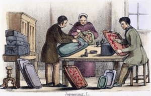 Japanning, aus Die Cochenille- und Lackinsekten in Grafische Illustrationen von Tieren - Ihre Nützlichkeit für den Menschen während ihres Lebens und ihre Verwendung nach dem Tod, ca. 1845 von Benjamin Waterhouse Hawkins