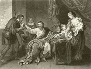 Alfred teilt das Brot von Benjamin West