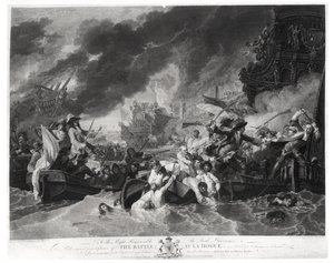 Schlacht von Den Haag, 29. Mai 1692, graviert von William Woollett (1735-85) 1781