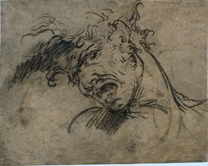 Kopf eines schreienden Mannes (recto)