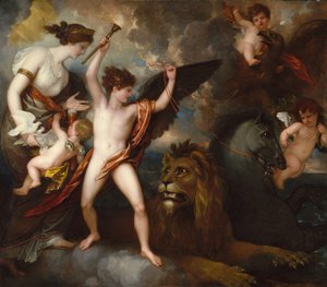 Omnia Vincit Amor, oder Die Macht der Liebe in den drei Elementen von Benjamin West