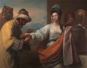 Rebecca erhält das Armband am Brunnen von Benjamin West