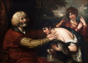 Tobias heilt die Blindheit seines Vaters von Benjamin West