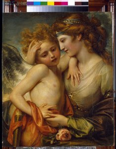 Venus tröstet Amor, der von einer Biene gestochen wurde.