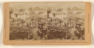 Meads Hauptquartier, zerschmettert von Schuss und Granate, Schlacht von Gettysburg von Benjamin West Kilburn
