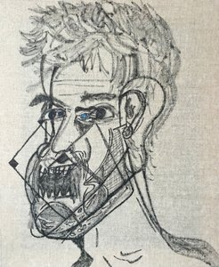 Surautoportrait mit erhobener Hand, 2017