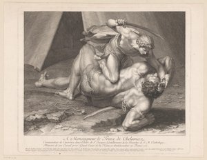 David enthauptet Goliath von Benoît Audran (I)