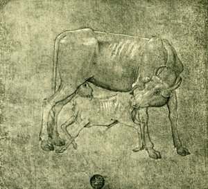 Kuh und Kalb, Mitte bis Ende des 15. Jahrhunderts, 1943 von Benozzo Gozzoli