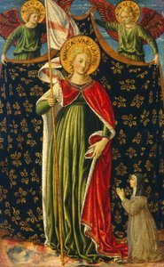 Heilige Ursula mit zwei Engeln und Stifter, ca. 1455-1460