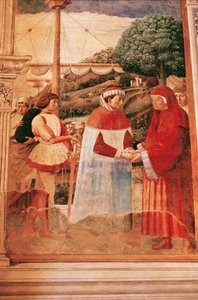 Augustinus kommt in Ostia an und wird nach Rom geleitet von Benozzo di Lese di Sandro Gozzoli