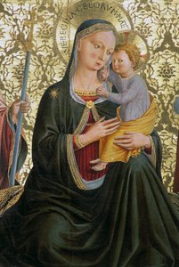 Madonna der Demut, von Benozzo Gozzoli, Sapienza Nuova Altarbild, Perugia, Umbrien, Italien von Benozzo di Lese di Sandro Gozzoli