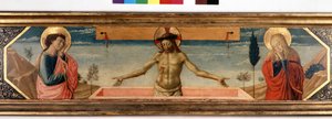 Predelle mit Christus in Pietà und Heiligen. Gemälde von Gozzoli Benozzo (1420 - 1497) (Detail) von Benozzo di Lese di Sandro Gozzoli