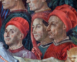 Die Reise der Heiligen Drei Könige (Detail der Gesichter im Zug der Heiligen Drei Könige)