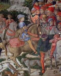 Die Reise der Heiligen Drei Könige (Detail) von Benozzo di Lese di Sandro Gozzoli