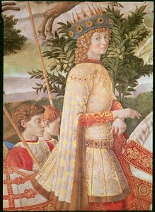 Der Zug der Heiligen Drei Könige, der Zug angeführt von Lorenzo dem Prächtigen in der Gestalt des Magus Caspar (Detail)