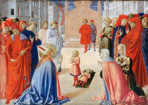 Der heilige Zenobius erweckt einen Jungen von den Toten von Benozzo di Lese di Sandro Gozzoli