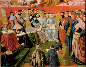 Detail aus Triumph des heiligen Thomas von Aquin von Benozzo di Lese di Sandro Gozzoli