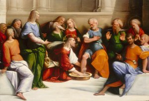 Christus wäscht die Füße der Jünger