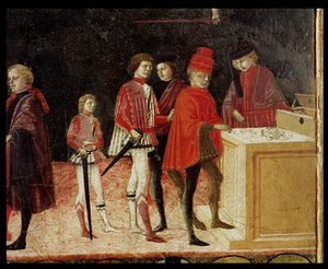 Die Finanzen des Rates in Kriegs- und Friedenszeiten (Detail) von Benvenuto di Giovanni