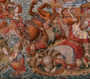Flämischer Wandteppich. Serie Die Ehren. Fortuna, Der Weg zu den Ehren. Fünfter Wandteppich der Serie. Modell Zeichner aus dem Kreis von Bernard van Orley und Jan Gossaert de Mabuse. Herstellung Pieter van Aelst, Brüssel