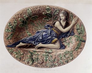 Madeleine in der Wüste - Keramikplatte, in "Das Werk von Bernard Palissy" von C. Delange und C. Borneman, Paris