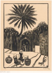 Straße mit Stufen in Taormina auf Sizilien von Bernard Essers (signed by artist)