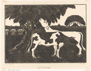 Zwei Kühe bei einem Baum von Bernard Essers (signed by artist)