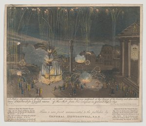 Feuerwerk in Covent Garden, 1809 von Bernard II Lens